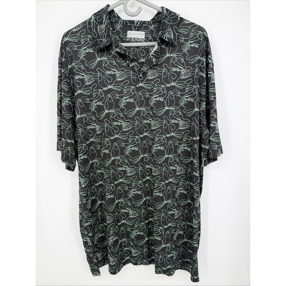 PGA TOUR Golf Polo Shirt Mens LT Toucan Pattern Performance